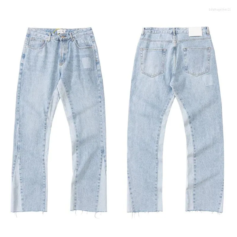 Men's Jeans 2023 Vintage ASKYURSELF Denim Pants Men Women 1:1 High Quality Casual Loose Street Distressed Splice Edged Trousers