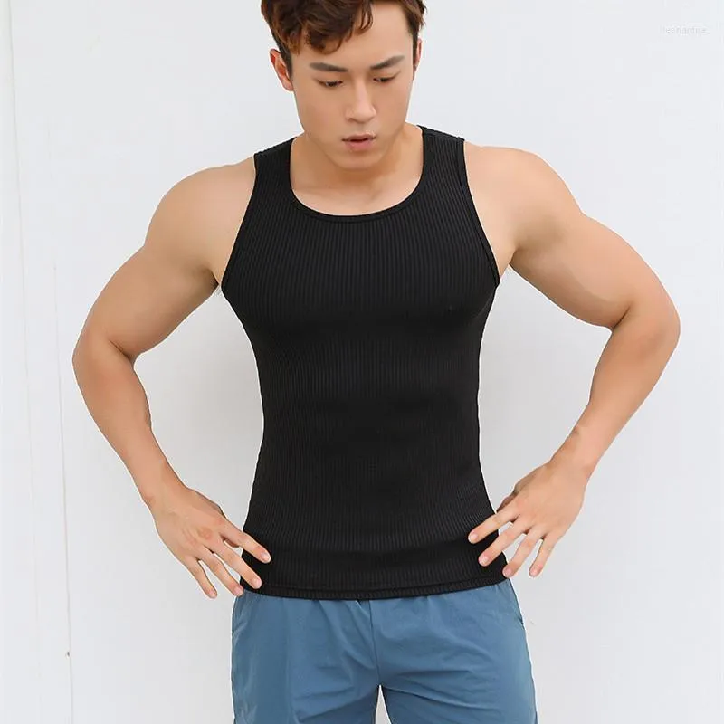 Erkek tank üstleri gelgit markası koşu hız kuru elastik sıkı spor yelek erkekler yaz kolsuz fitness eğitim kıyafetleri