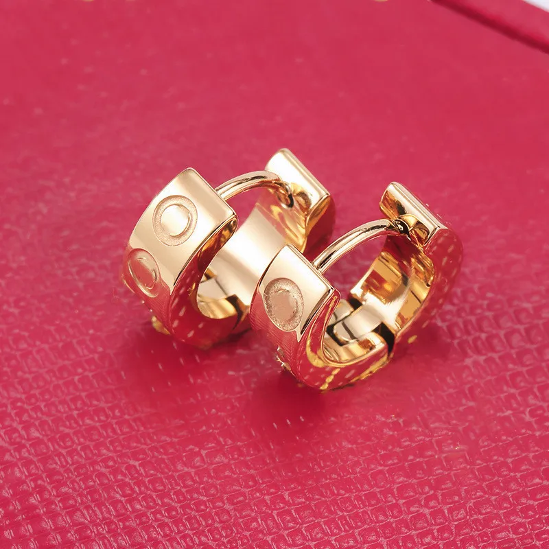 Clássico broca parafuso padrão charme brincos brinco cravejado feminino ouro titânio aço luxo designer carta presente jóias de casamento