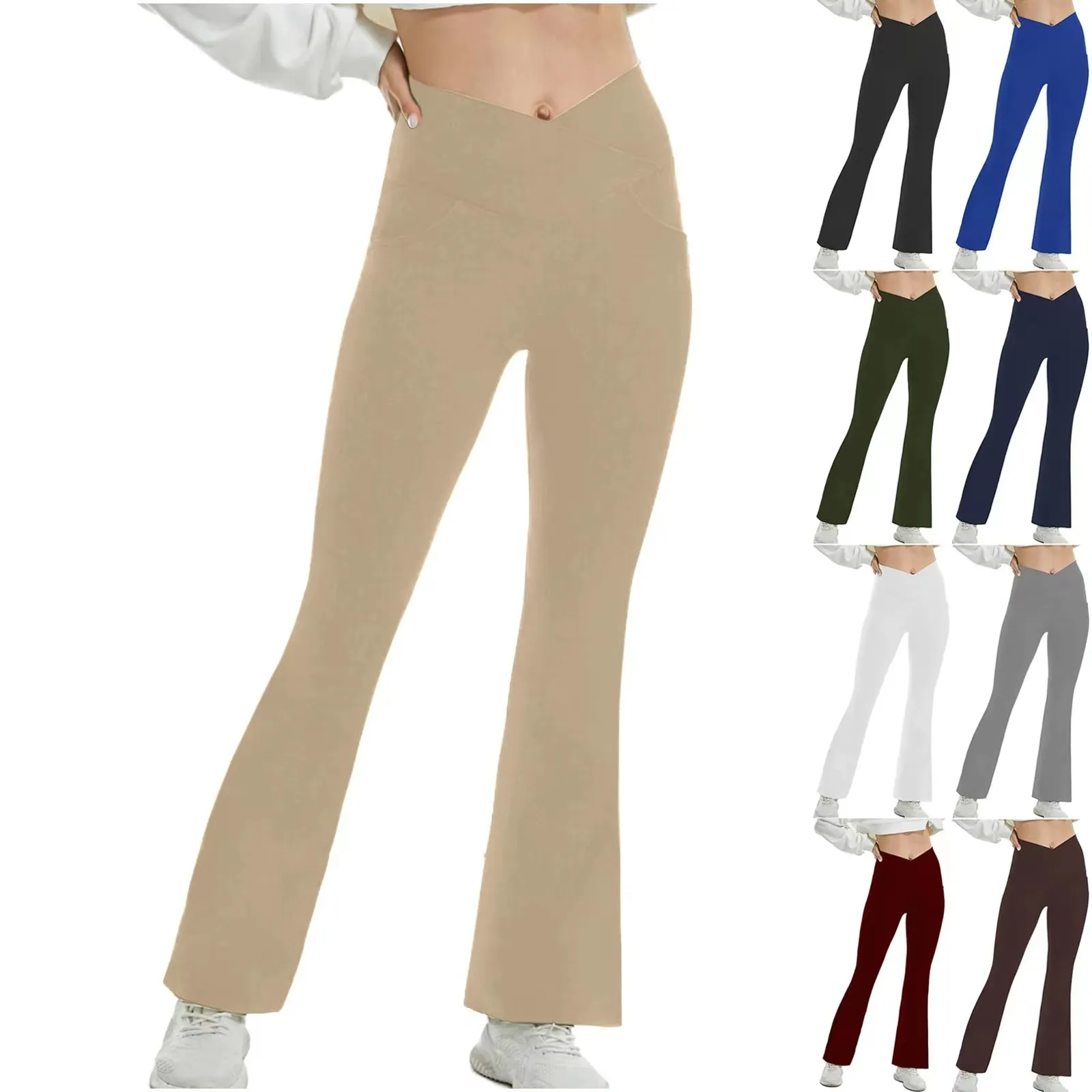 Yoga broekkleding groeven zomer lululemens vrouwen grijs wijd uitlopende broek met hoge taille strakke buikshow figuur sport yogas negen punt broeken sportbroek voor vrouw