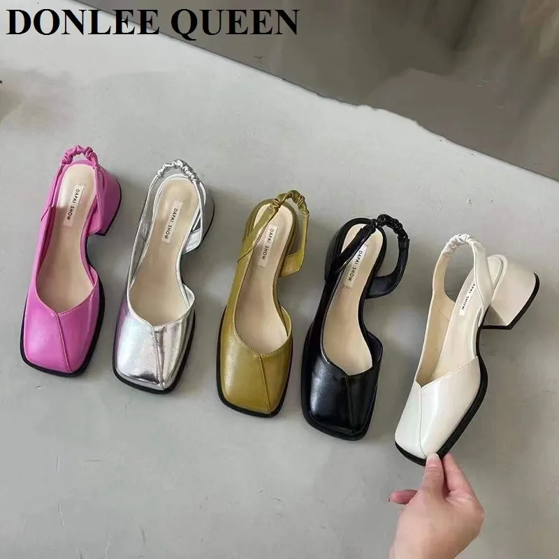 Sandales 2022 été femmes élégantes mode dames bande élastique talon plat Mule peu profonde Slingback robe de soirée chaussures Sandalias Mujer 230224