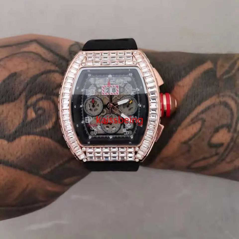 2023 Herenhorloges mannelijke luxe siliconen voor man sport des mannen multifunctionele kwarts 6-pins chronograaf horloge