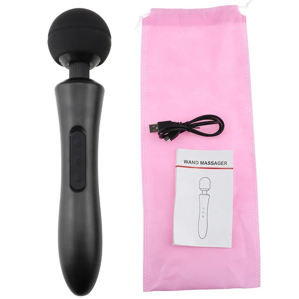 Powerful Magic Wand Vibrator 10 Modes Silicone Clitoris Stimulator_voghion.com