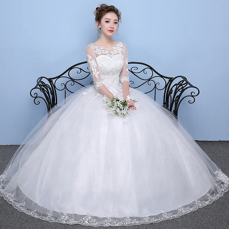 Party Dresses Wedding Dress Princess Dream Plus Size Brud Satin Ball Gowns Lace Up 230224