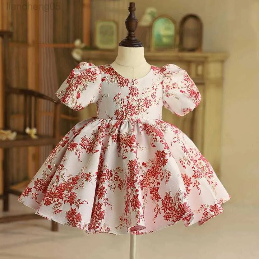 Robes de fille bébé espagnol Lolita princesse robe de bal perles conception anniversaire baptême fête Pâques Eid robes pour filles A2302 W0224