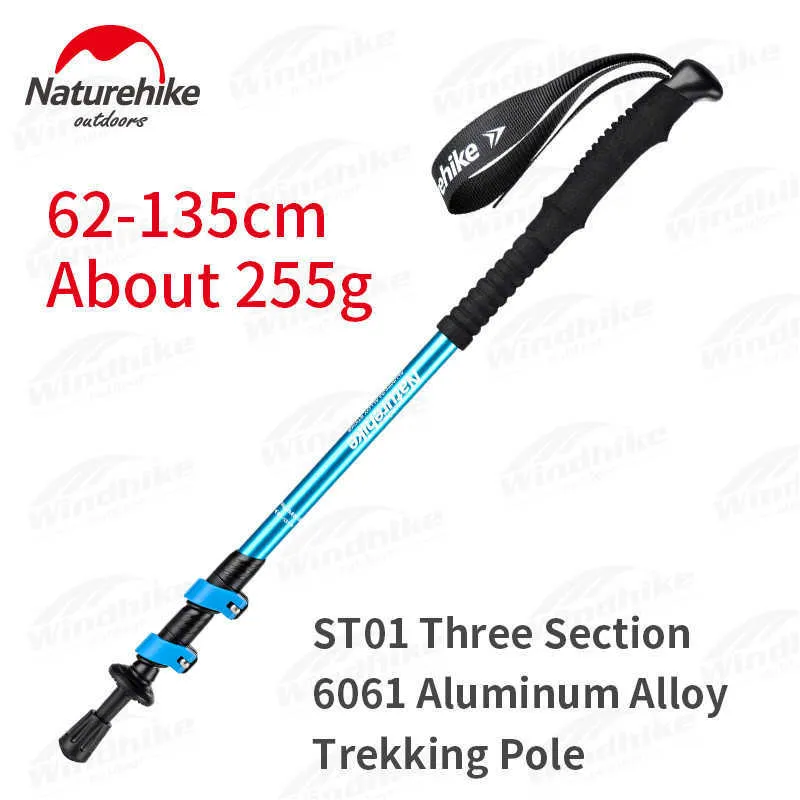 Trekking Polonyalılar Doğahike Ultralight 195g Alüminyum Alaşım Trekking Pole Kamp Yürüyüşü 3 Baston Stick Stick Lock Child Yetişkin Alpensto J230224