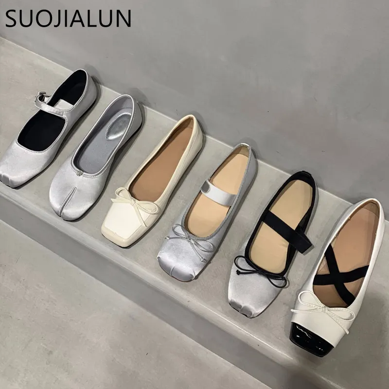 Dress Shoes SUOJIALUN 2023 Spring Women Flat Fashion Shallow Slip On Ladies Casual Ballet Round Toe Loafers Classics Mujer 230224