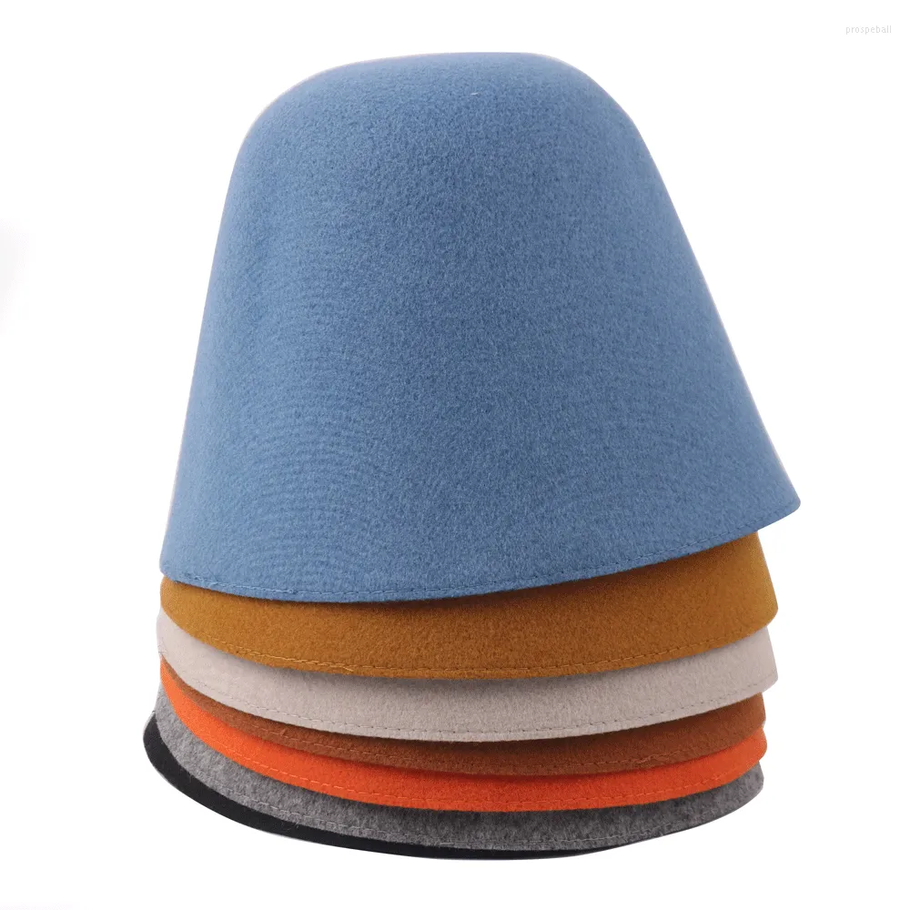 Berets INS Japan Woolen Felt Fisherman Hat Female Simple Retro Dome Bucket Warm British Hats Basin Gorras