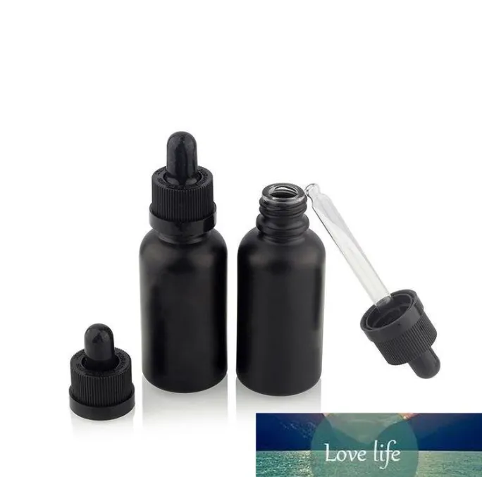 Wholesale liquid Reagent Pipette Dropper Bottle Black Frosted Glass Essential Oil Perfume Bottles 5ml to 100ml