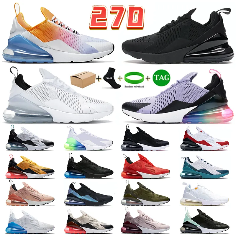 Mit Box 270 Herren Laufschuhe Designer Sneakers Triple Black Dusty Cactus Habanero Red White Lime Light Bone Hot Punc Sommer Farbverlauf Damen Herren Sporttrainer