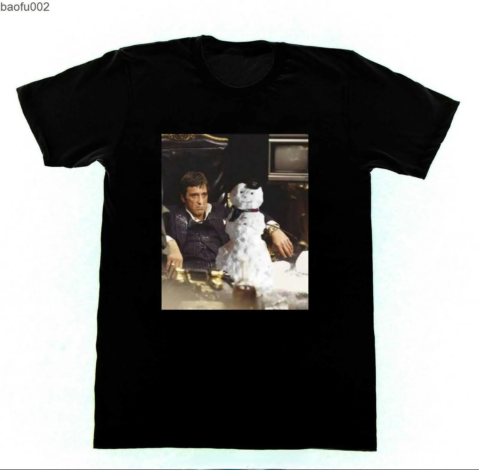Mens T-shirts Funny Scarface Snowman Tshirt Men Clothing Noveltytrend Tshirt Summer Fashion Short-sleev Tops Ropa Hombre Camisetas W0224
