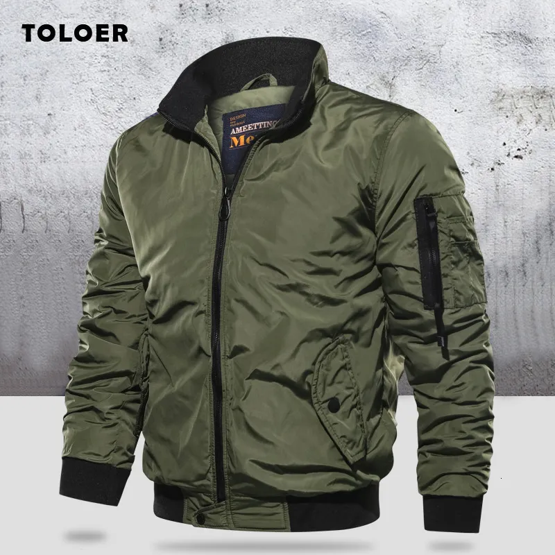 Mens Jackets Military Jacket Mens Slim Bomber Jacket Aurumn Winter Men Outerwear Casual Long Sleeve Jackes and Coats Mens Clothing Plus Size 230224