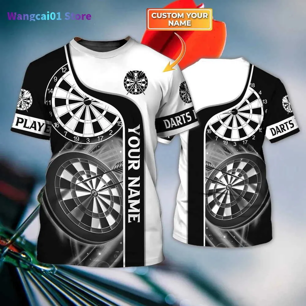 wangcai01 Men's T-Shirts PLstar Cosmos Customized Name Darts 3D All Over Printed Summer Mens T-shirt Unisex Casual Short Seve Dart Player Gift DW83 0224H23