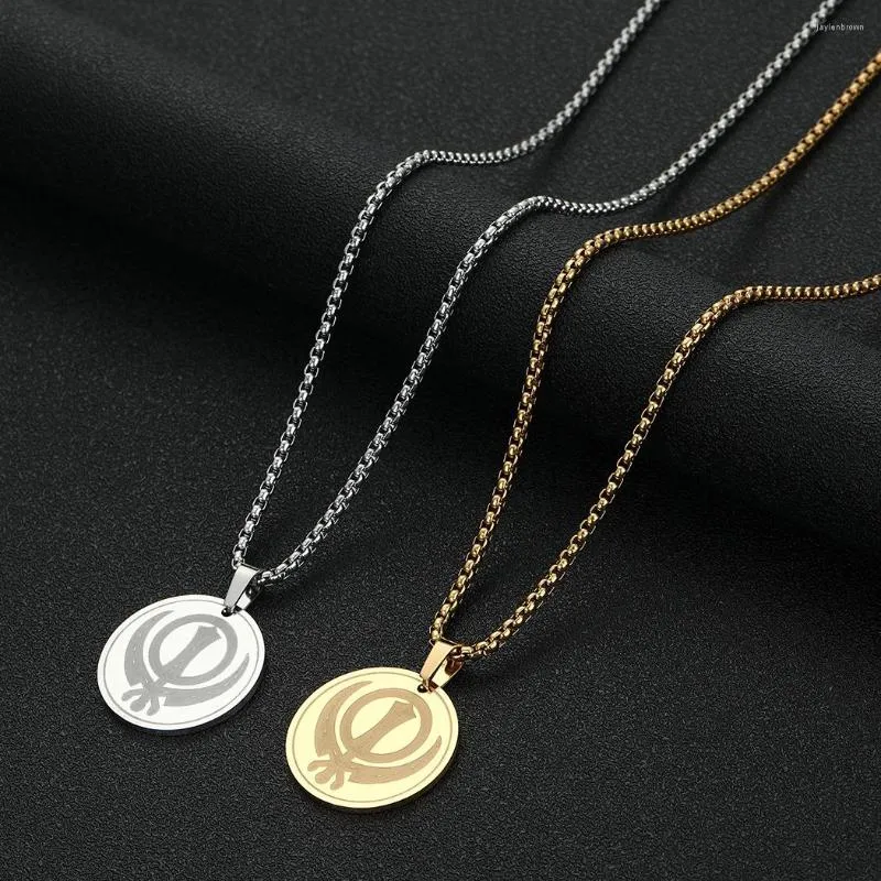 Pendant Necklaces Nedar Sikhism Sikh Khanda Necklace Men Women Clavicle Chain Charm Personality Religion Gift Stainless Steel Jewelry