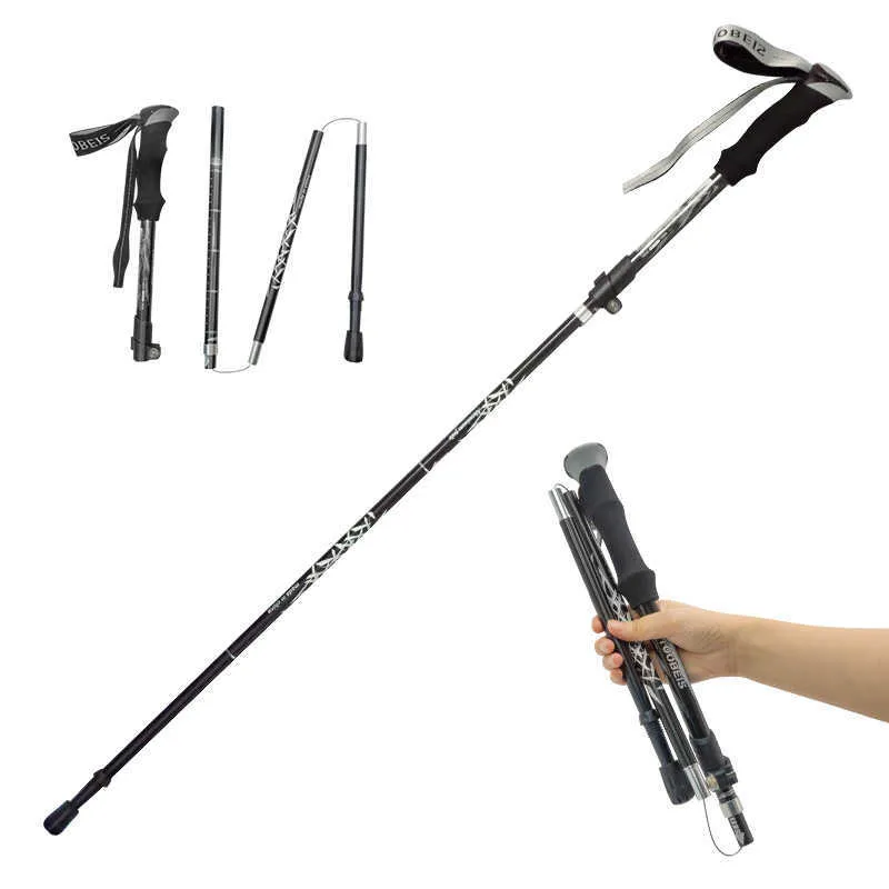 Portable Folding Walking Poles 5-Section Ultralight Hiking Poles