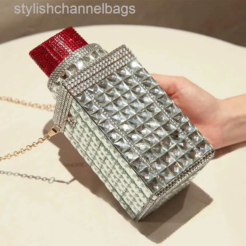 Totes Rhinestone Purse Luxury Designer Handtas Gepersonaliseerde koppeling Evening Tas Vrouw Diamond Lipstick Party Prom Wallet Wedding Pouch 0224/23