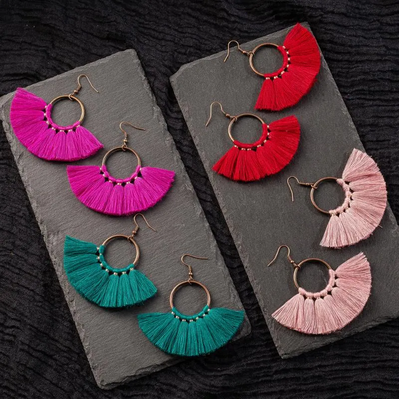 Orecchini pendenti Lampadario Vintage Nappa goccia per le donne Moda femminile 2023 Dichiarazione Etnica Boemia Accessori per gioielli Boho