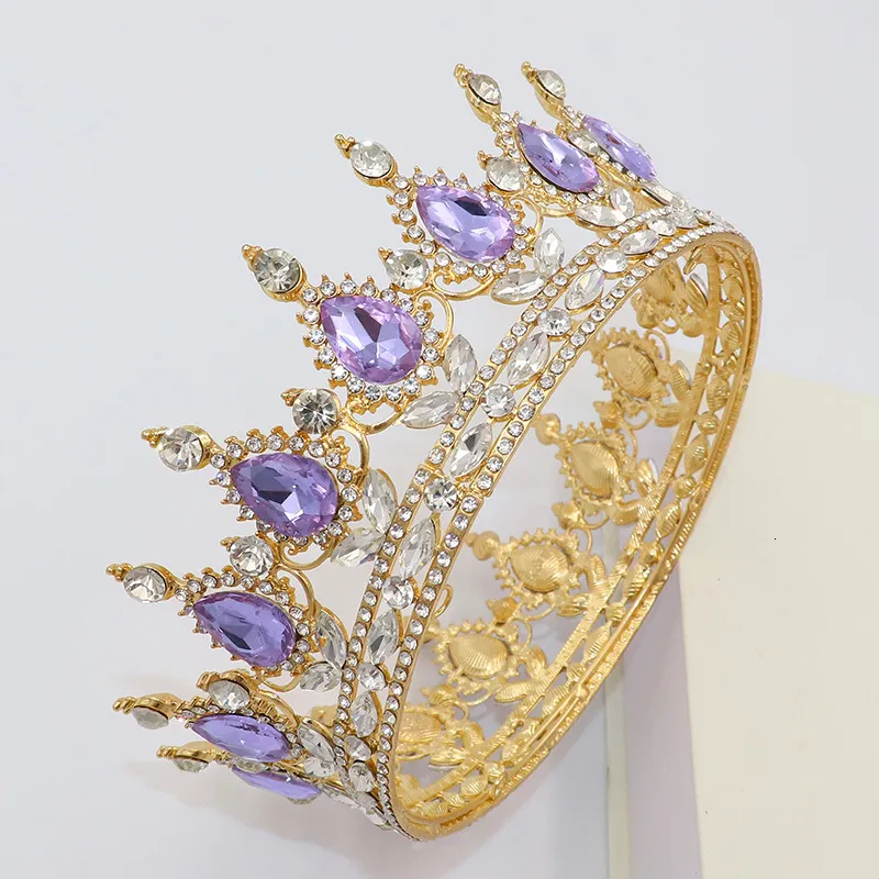 Wedding Hair Jewelry Vintage Wedding Queen King Tiaras and Crowns Bridal Head Jewelry Accessories Women diadem Pageant Headpiece Bride Hair Ornament 230223