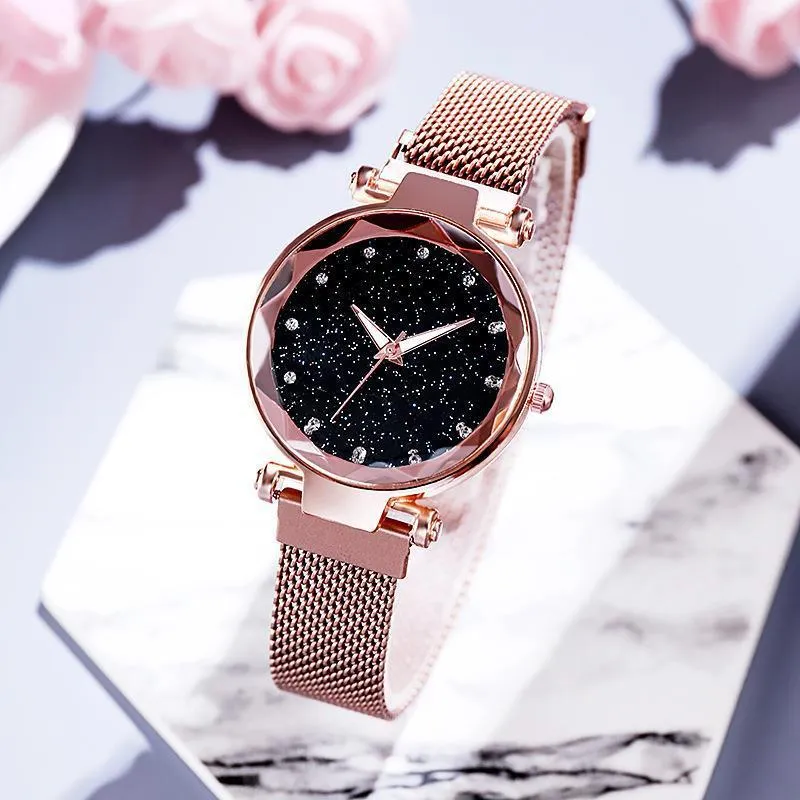 Avanços de pulso Mulheres relógios Ladies Assista Diamond Starry Sky Fashion Fashion Bracelet