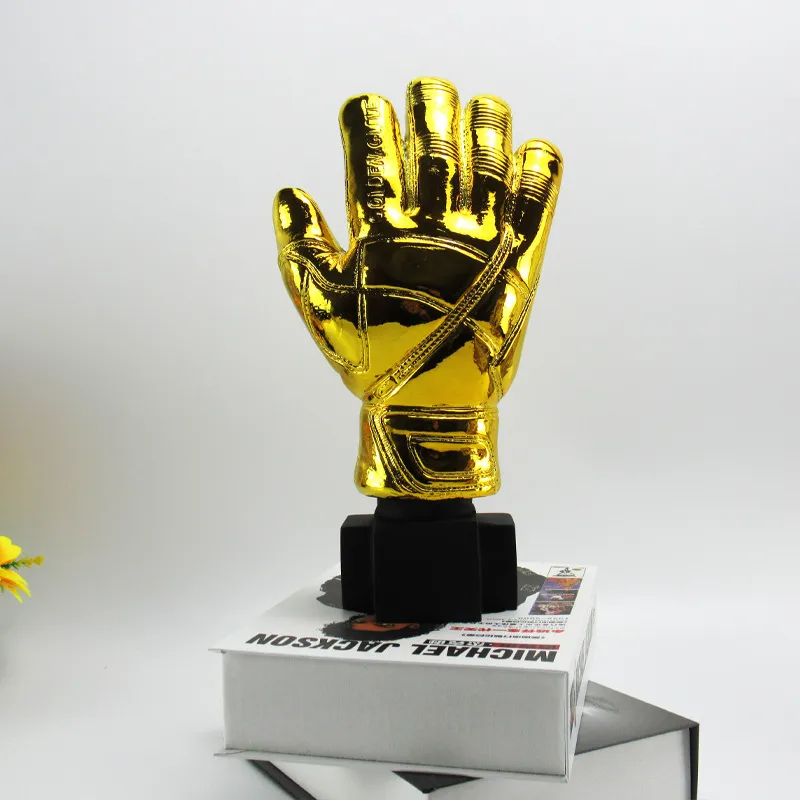 Golden Glove Trophy Collectable Football Electroplated Resin Ornaments Football Goalkeeper World Cup Fan Supplies