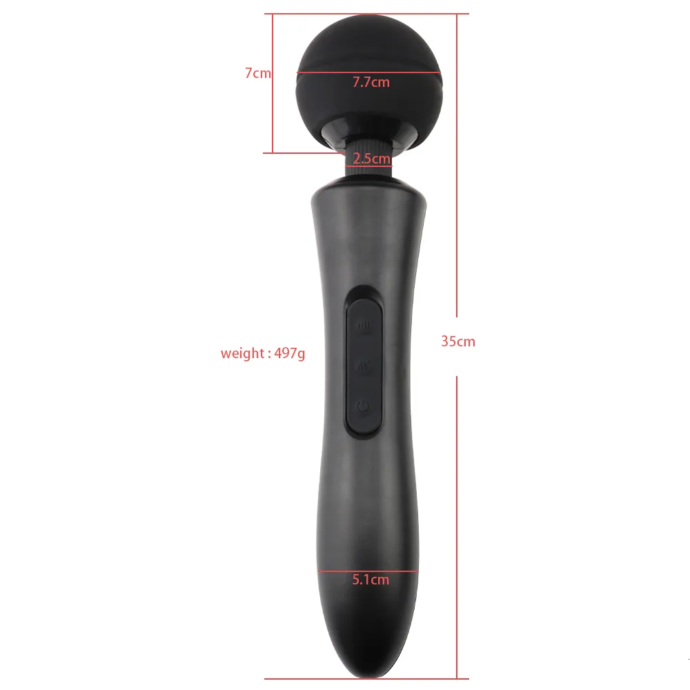 Powerful Magic Wand Vibrator 10 Modes Silicone Clitoris Stimulator_voghion.com