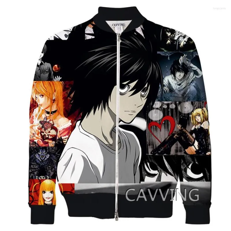 Men's Jackets CAVVING 3D Printed Death-Note Zipper Bomber Men Overcoat Mens Coat Zip Up For Women/Men