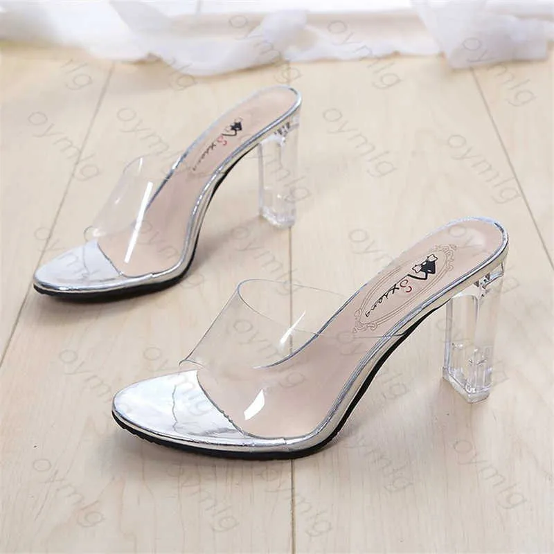 Sandals Crystal Clear Shoes Women High Heels Sandals Female Transparent Sexy Wedding Beac Zapatillas Mujer Casa Z0224