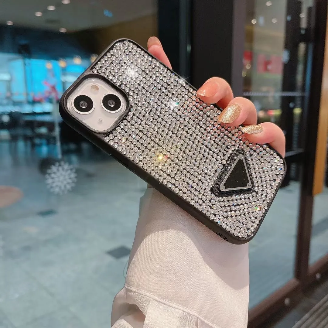 Luxury Glitter Phone Cases For Iphone 13 Pro Max i 14 11 14promax 13 14Pro Fashion Designer Bling Sparkling Rhinestone Diamond Jewelled 3D Crystal Women Back Cover 