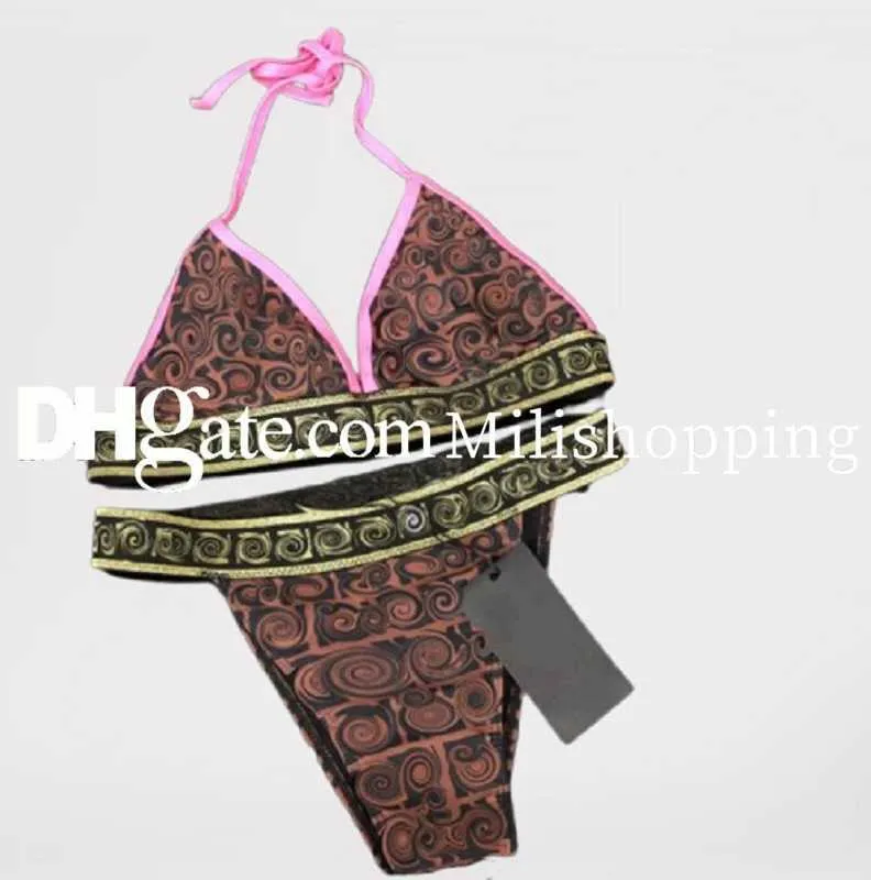 costumi da bagno bikini firmati bikini di lusso costumi da bagno da donna affascinanti costumi da bagno in spiaggia set da due pezzi costume da bagno a tre punti con stampa classica di lettere