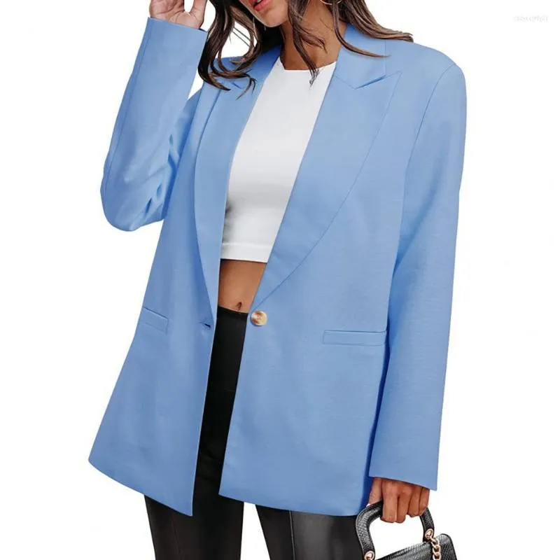 Women's Suits Warm Chic Autumn Office Lady Lapel Suit Jacket Temperament Coat Pocket Outerwear