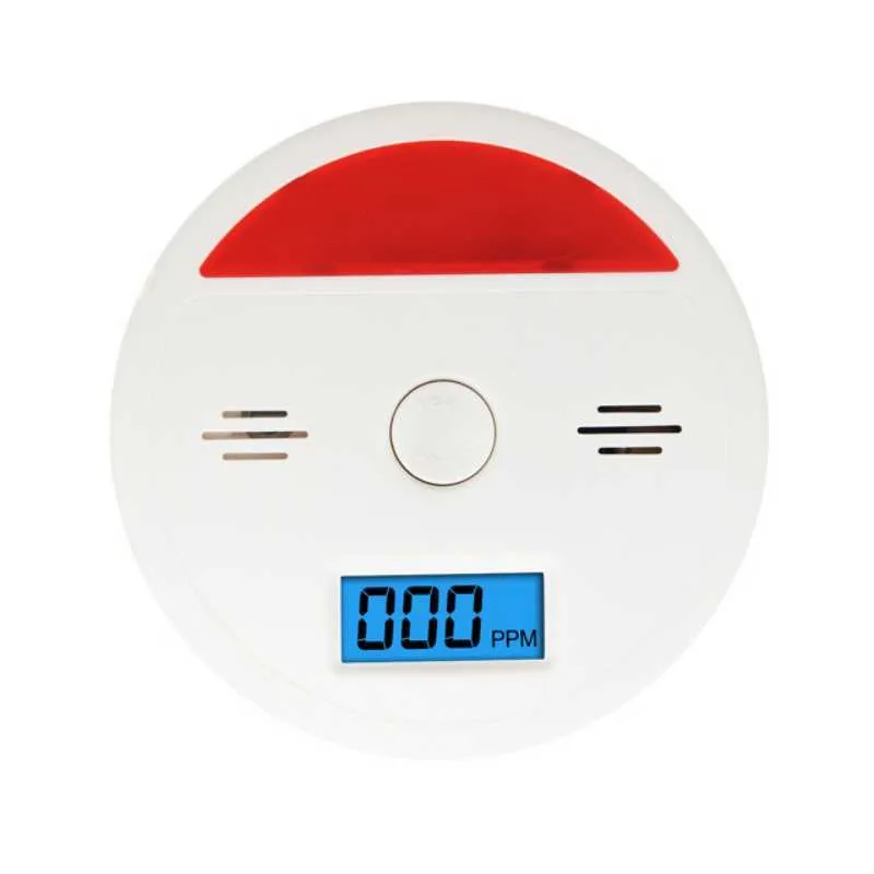 Capteur de CO LCD fonctionne seul intégré dans la sirène 85dB son indépendant détecteur d'alarme d'avertissement d'empoisonnement au monoxyde de carbone