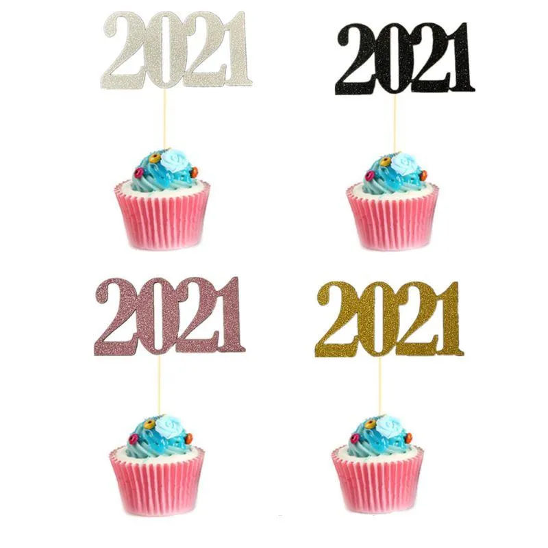 Świąteczne zapasy inne przyjęcie 12PCS/pakiet 2023 Cake Topper Creative Cupcake Insert Card Flags Celebration dla dzieci urodzin Weddi