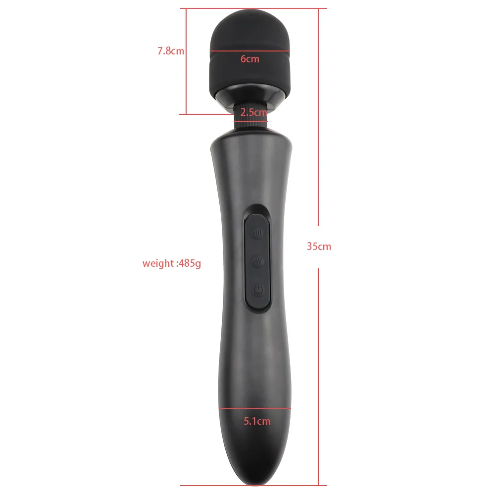 Powerful Magic Wand Vibrator 10 Modes Silicone Clitoris Stimulator_voghion.com