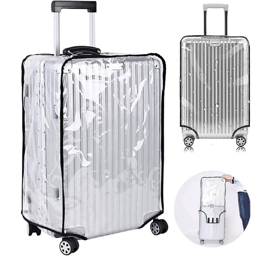 Väskdelar Tillbehör Bagage Cover PVC Thicken Protector Lämplig för 18 30 -tums resväska Damm Regnväskor Travel 230224