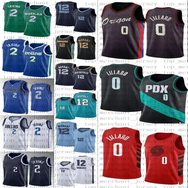 Kyrie Irving Maverick Basketball Maillots dalla Ja Morant Memphises Jersey Grizzlie Damian Lillard jersey 12