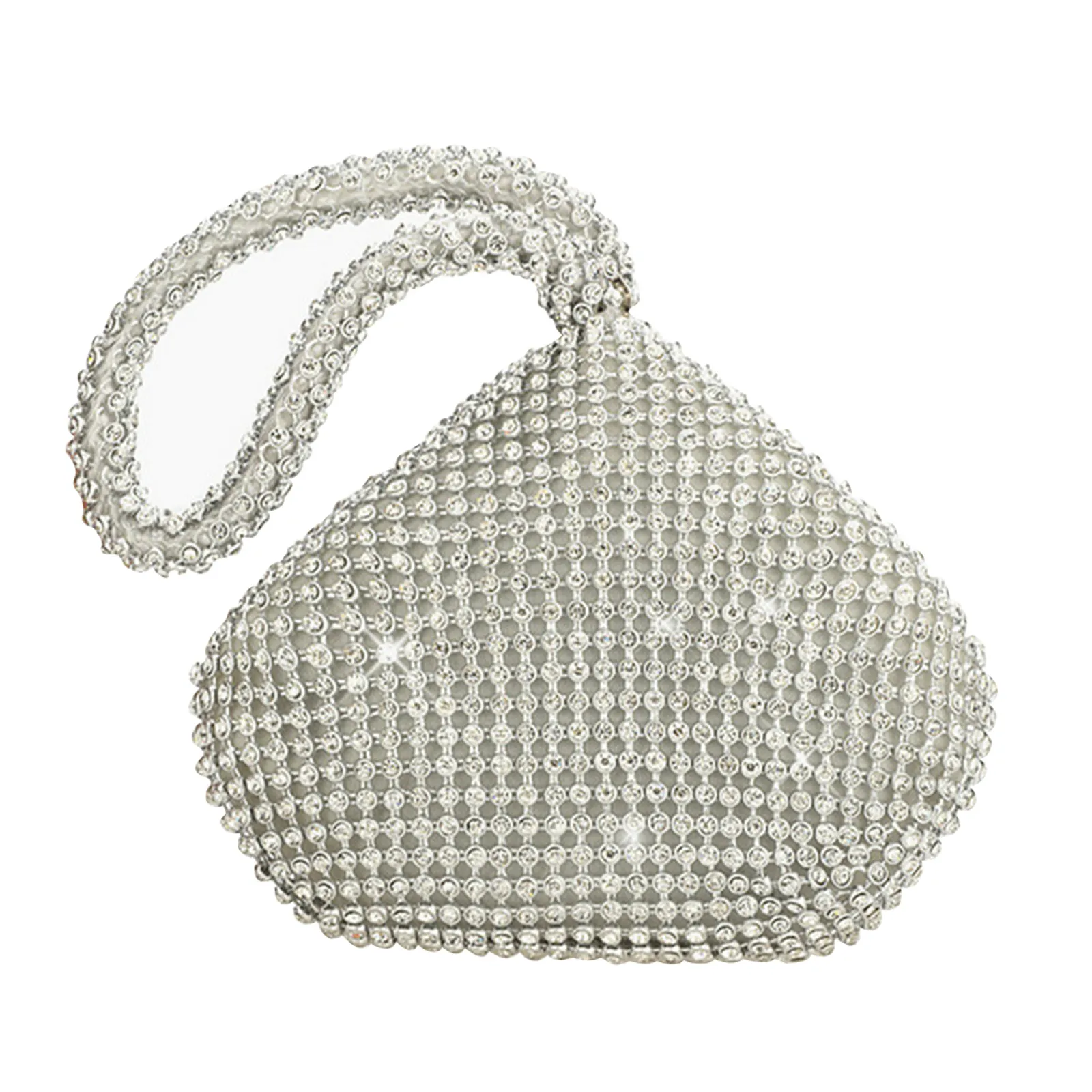 Evening Bags Luxury Purse Small Zipper Glitter Triangle Women Handbag Wedding Gift Bag Party Fashion Bling Prom Clutch 230225