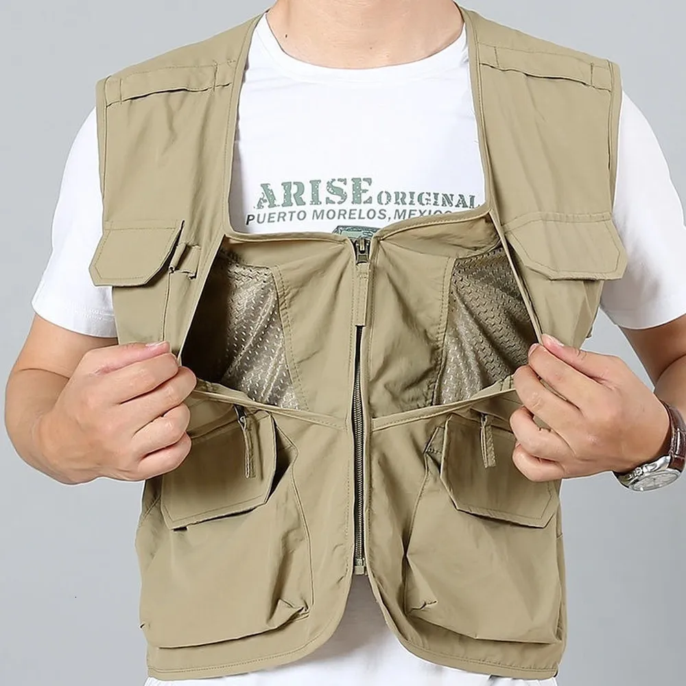 Gilet Cargo Respirant Pour Homme Avec Plusieurs Poches