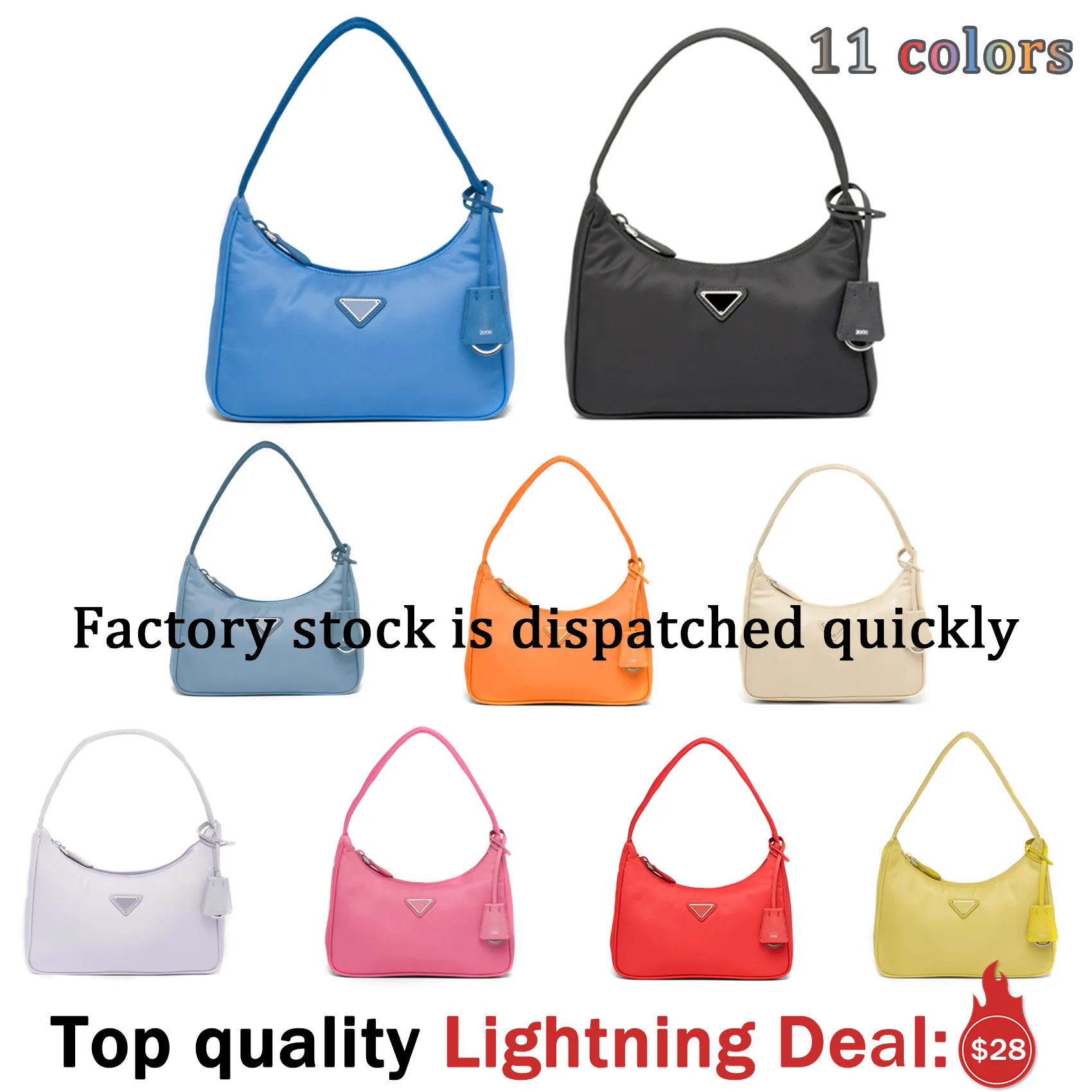 Luxo 44 cores Re-Edition 2000-2005 Designer Underarm Bag couro cleo Bolsas de alta qualidade Nylon Clutch Mulheres homens Bolsa crossbody messenger Tote bolsa Bolsas de ombro