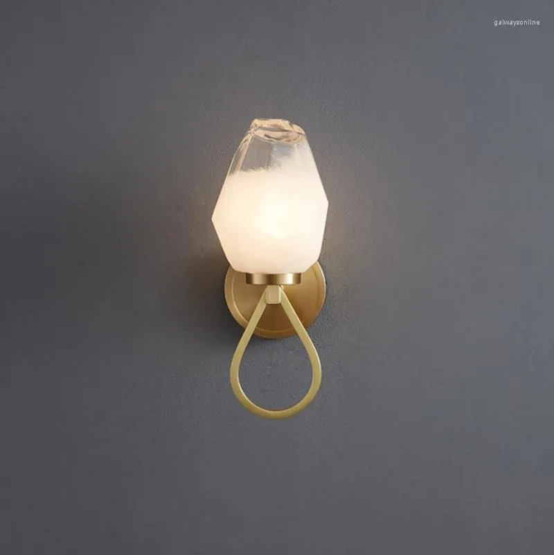 Lampa ścienna solidne mosiężne złoto czarny szklany kwiat nowoczesny prosty projektant 2023 fantazyjna luksusowa kreatywna dioda LED