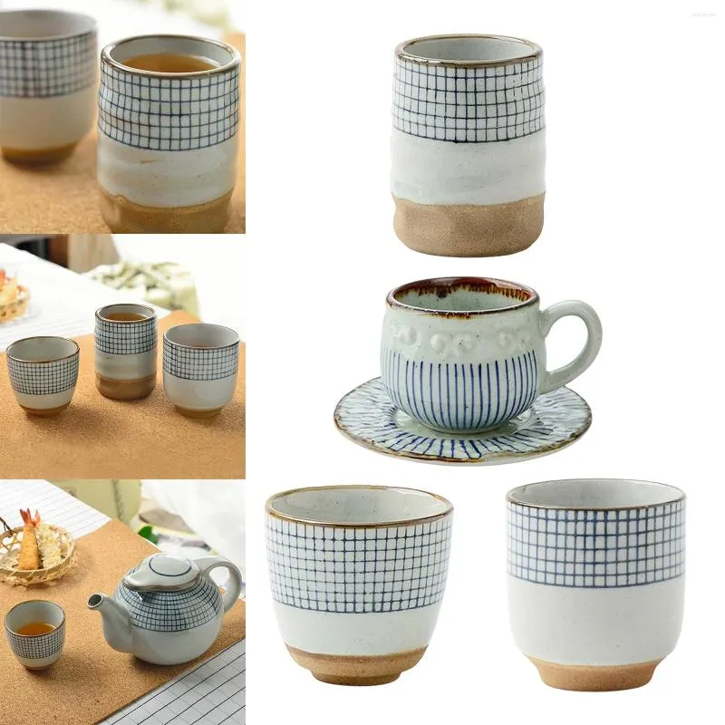 Tassen, Untertassen, traditionelle japanische Yunomi-Teetasse für lose handbemalte Keramik, künstlerisch