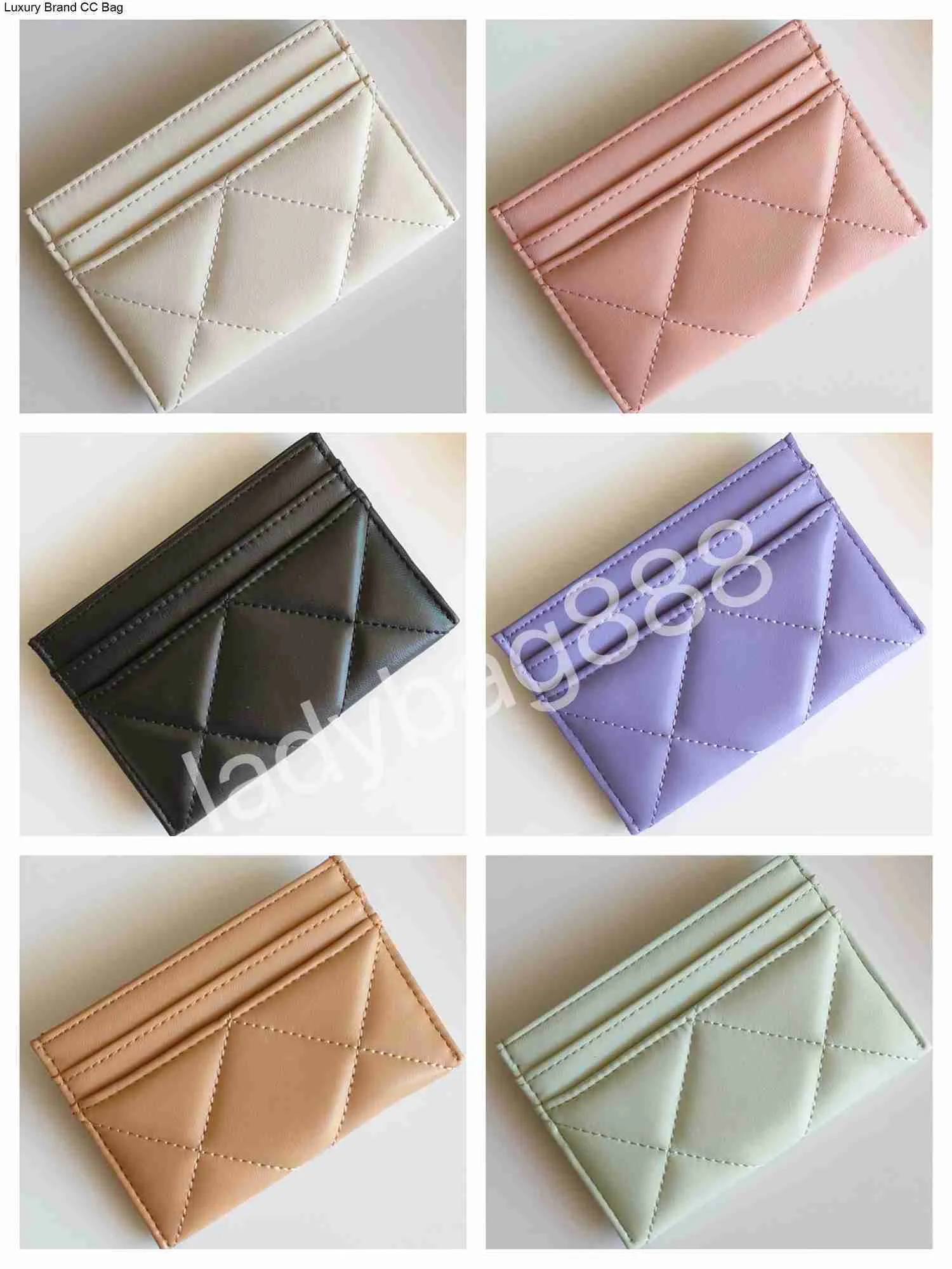 CC Card Holders Mini portefeuille en cuir avec siège de carte pour femme