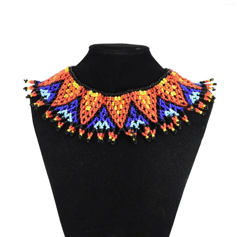 Choker afrikanska hartspärlor halsband för kvinnor bohemisk etnisk krage halsband collier femme tribal party smycken gåva