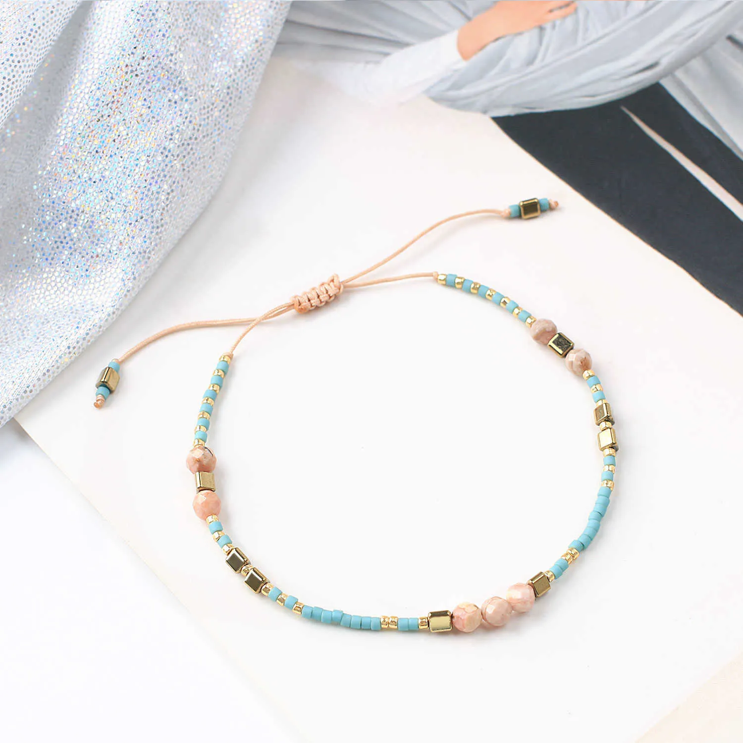 Цепочка звена Келитч Новые каменные бусинки браслеты Boho Miyuki Bercelet Bracelet Gire Gist