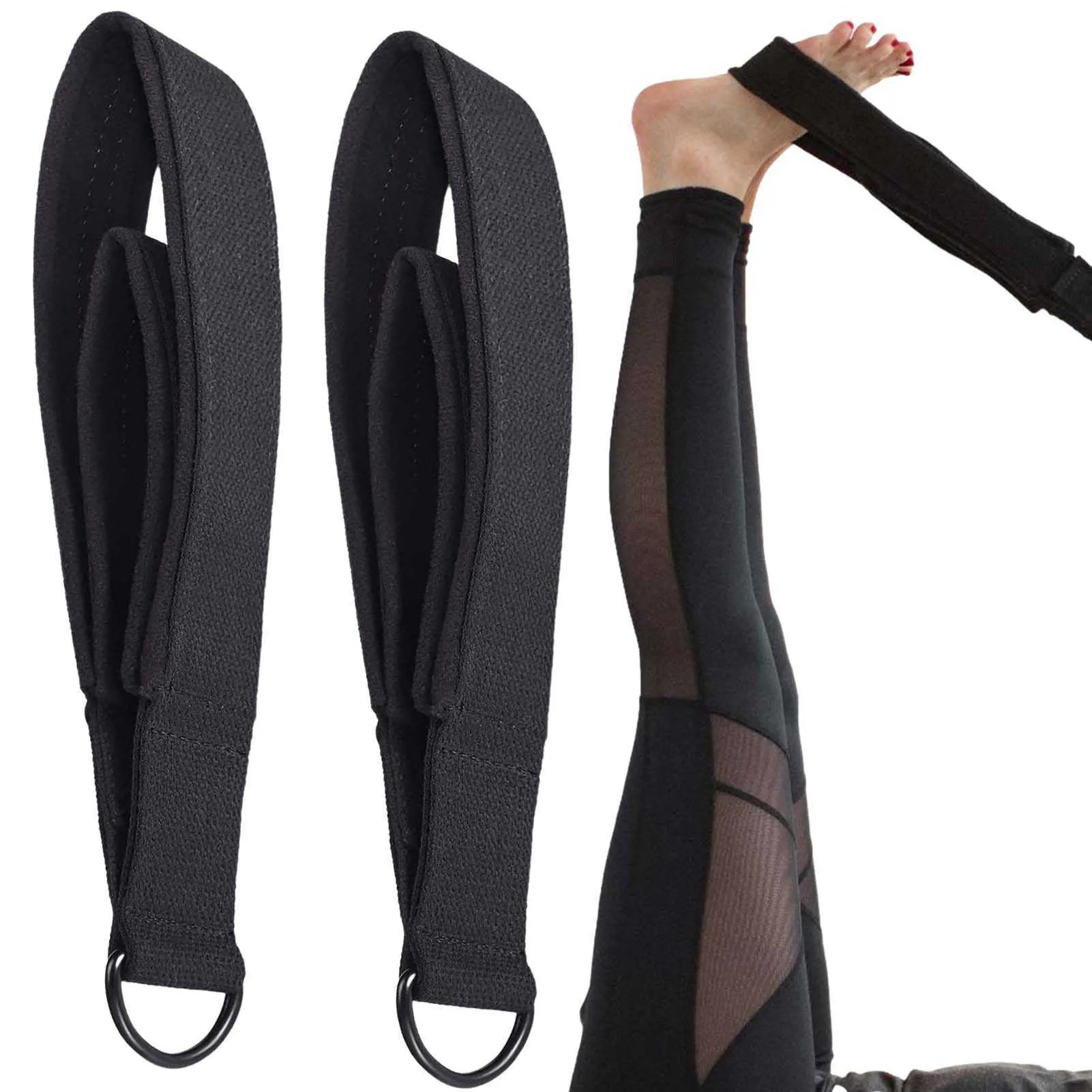 Yoga Stripes 2PCS Pilates Double Loop Straps For Reformer Yoga Accessories For Arm Leg Exercises Home Gym Workout Personal Pilates Straps J230225