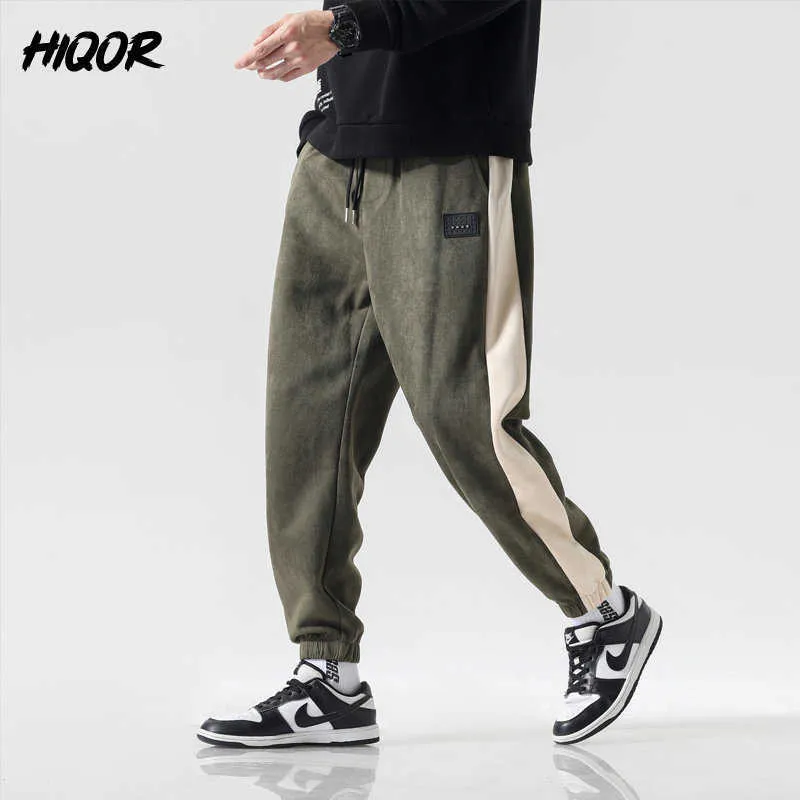 Herrenhosen HIQOR Männer Panelled Harem Sweatpant Hosen Herbst Winter Männlich Dicke Jogger Baggy Hosen Outdoor Hip Hop Casual Lose Hose Z0225