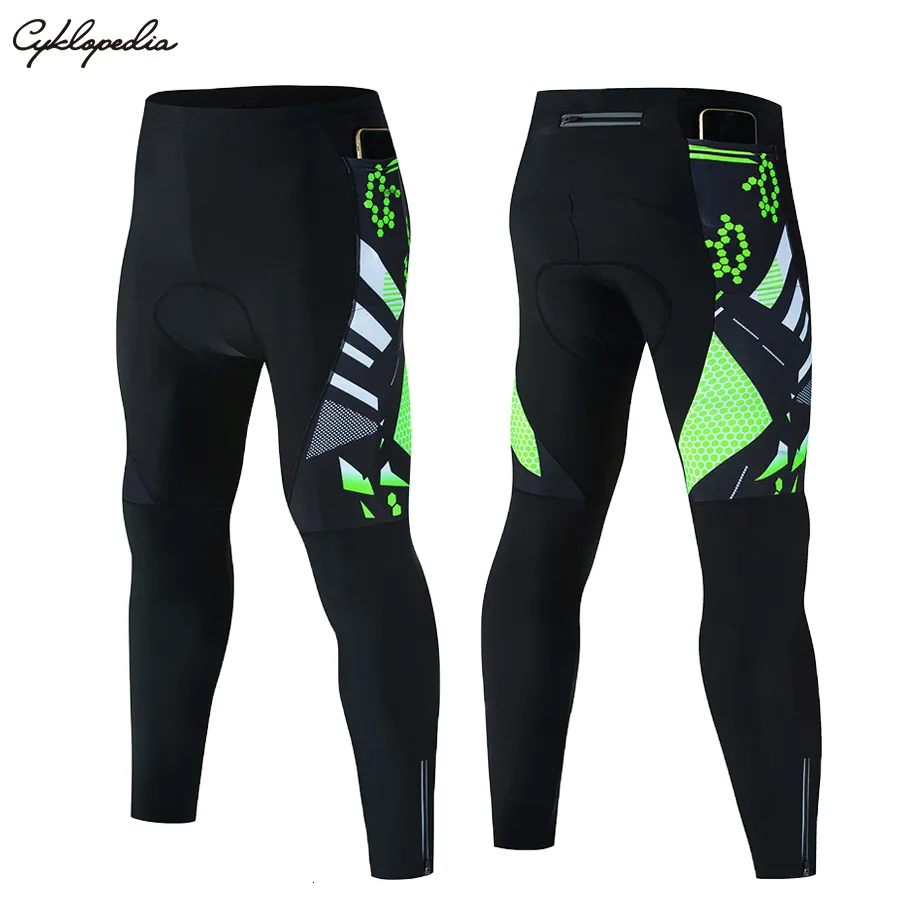 Calças de ciclismo Cyklopedia Men's Bicycle Pants Competitiva 5D Gel acolchoado MTB Road Bike com 3 bolsos de ciclismo respirável Leggings 230224