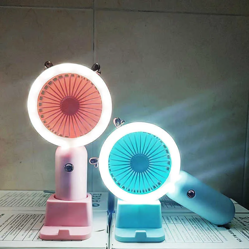 Electric Fans Portable Fan USB Rechargeable Mini Fan With Threespeed Electric Hand Fans For Home And Travel Camping Night Light Cooler