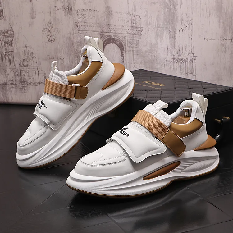 Trendige weiße Schuhe Herren Mode Sneakers 2023 Superstar Schuhe Streetwear Herren Chunky Sneakers Casual Designer Plattform Herren Trainer