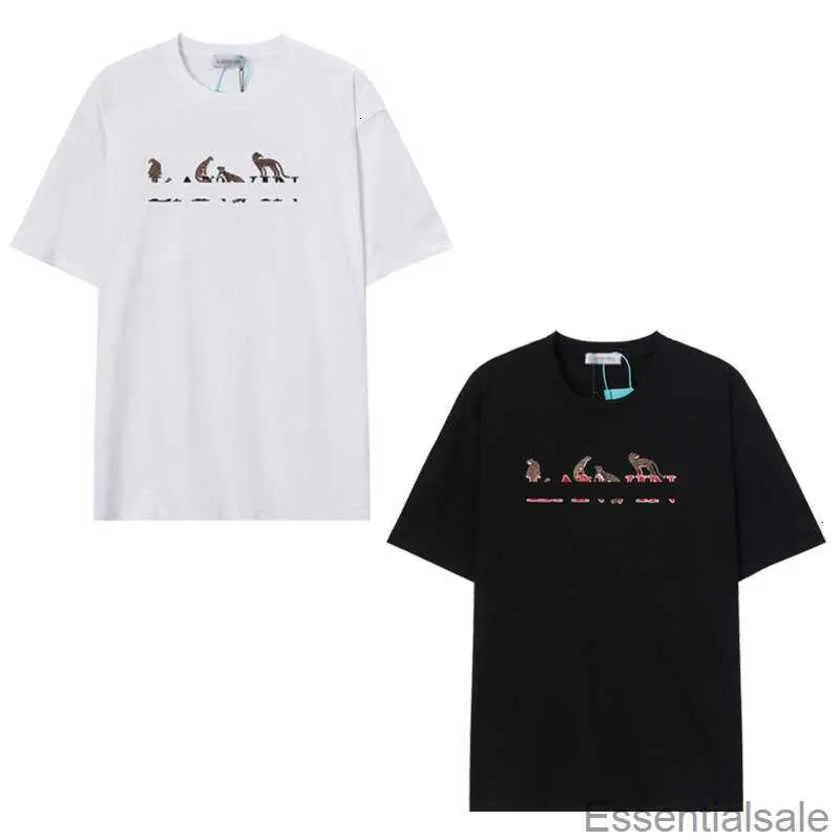 デザイナー夏2023年Tシャツランビンズメンズレディース半袖ティークルネックコットンラグジュアリーヒョウ装飾カジュアルルーズTシャツINZ5