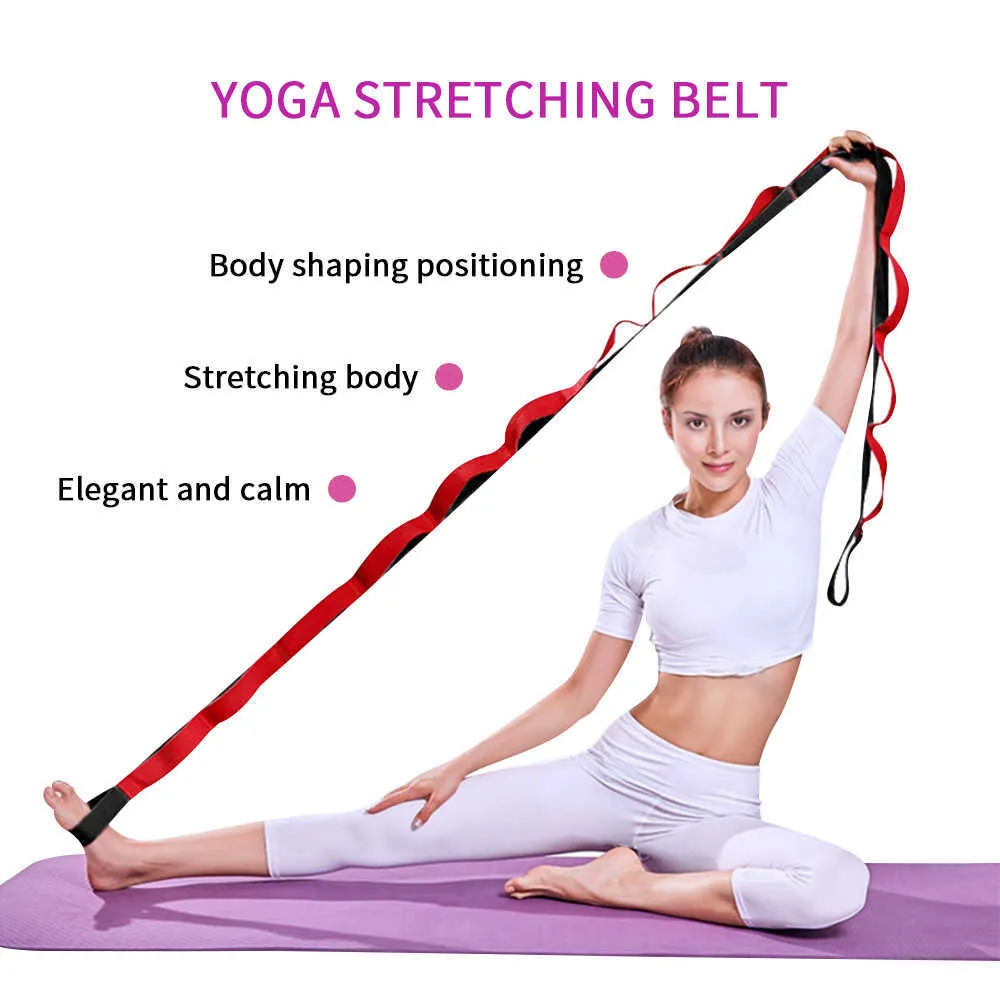 Yoga Stripes Yoga Gürtel Stretch Strap Verstellbarer Bein Stretcher Strap für Ballett Cheer Dance Gymnastik Trainer Yoga Flexibility Assist Belt J230225